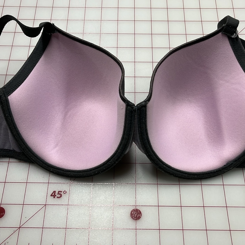 NATORI Support Smooth Scroll Lace Convertable Underwire Grey/Plum Bra SZ 32DDD - Picture 11 of 16